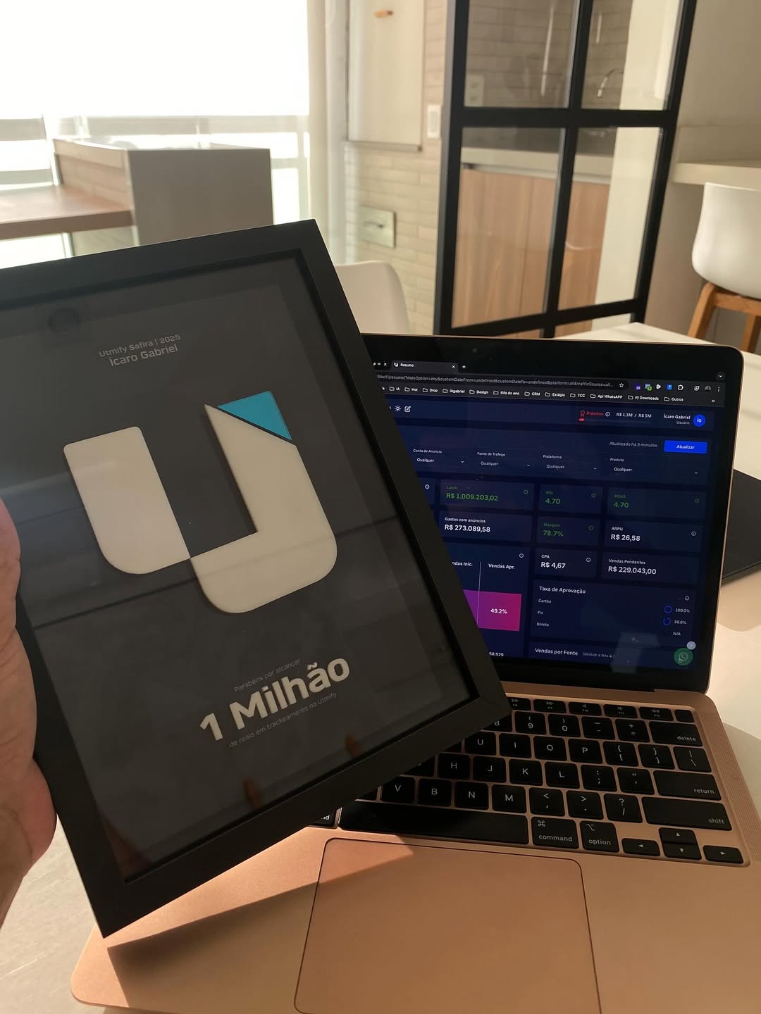 Dashboard mostrando faturamento